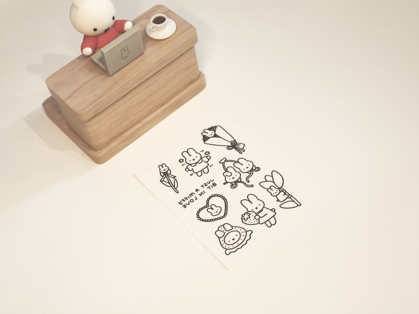 Miffy Bit In Love Temporary Tattoo Sheet