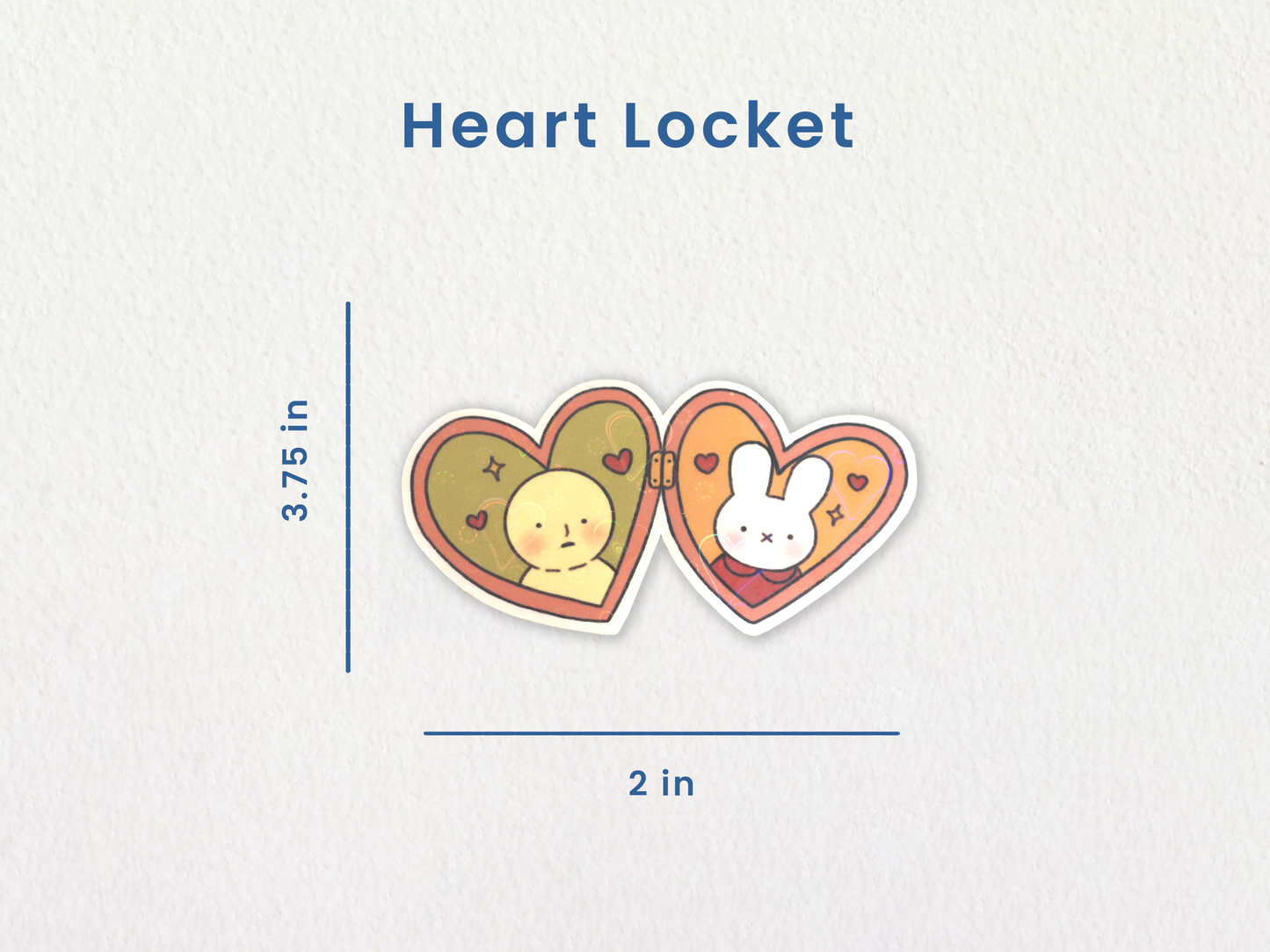 Glowing Green Guy and Bunny Heart Locket Sticker