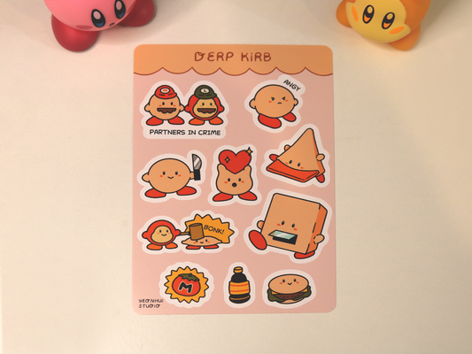 Derp Kirb Sticker Sheet