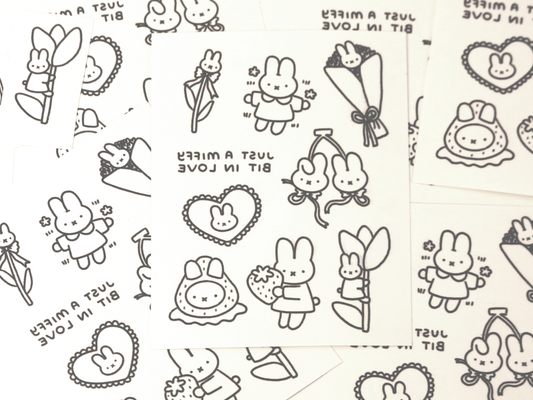 Miffy Bit In Love Temporary Tattoo Sheet