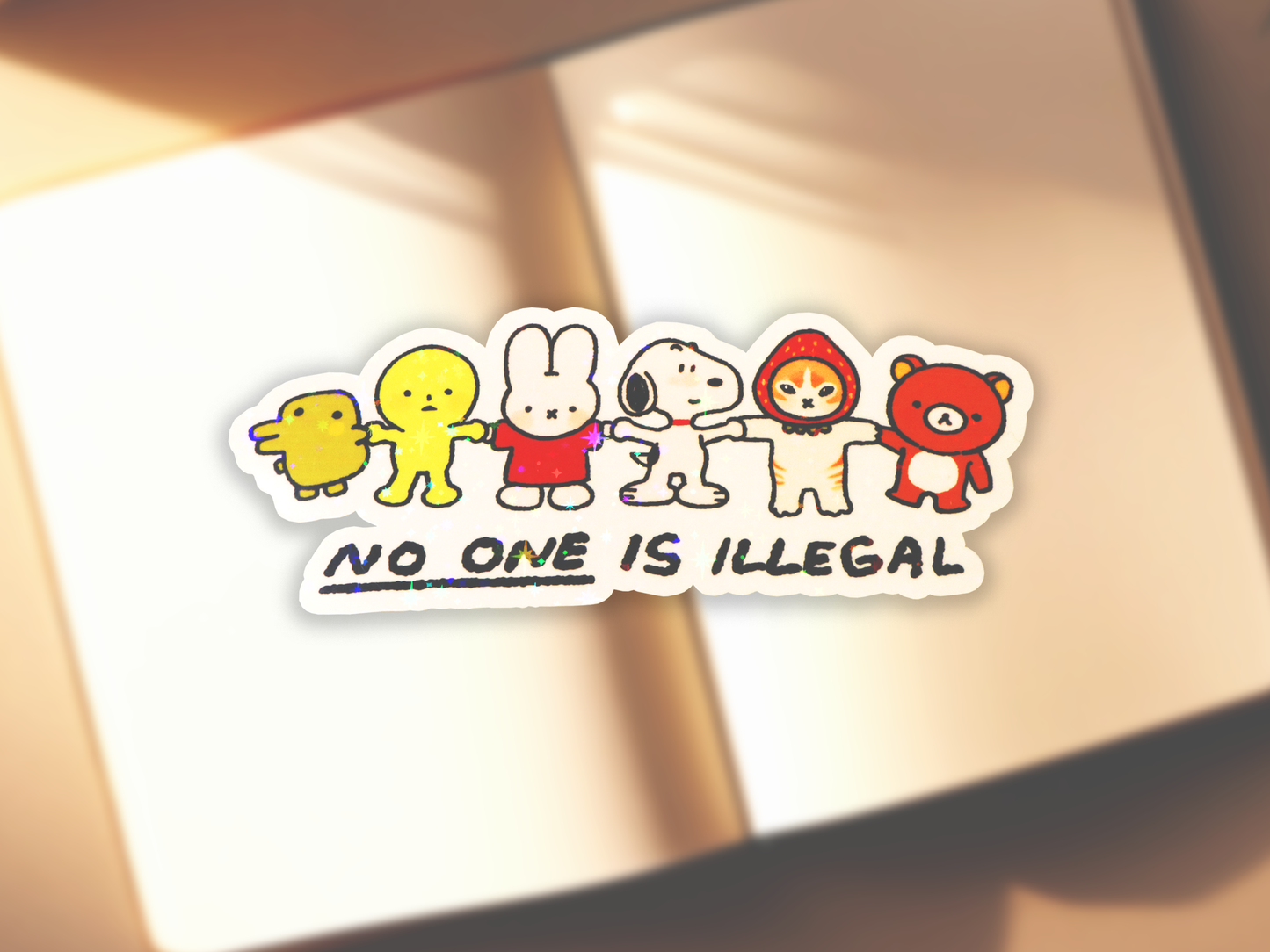 No One Is Illegal Sticker