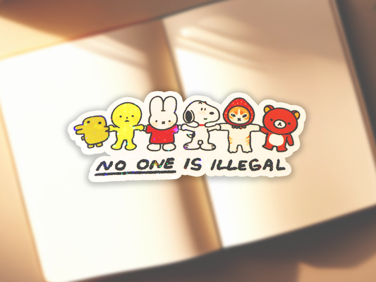 No One Is Illegal Sticker