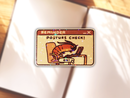 Shrimp Posture Check Sticker