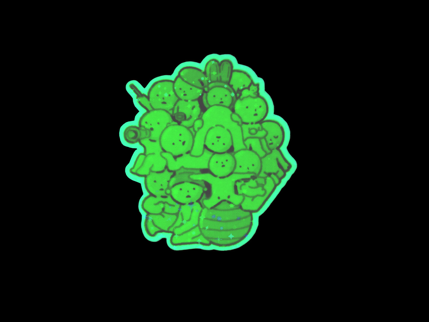 Green Guy Blob Sticker (Glow-in-the-dark)