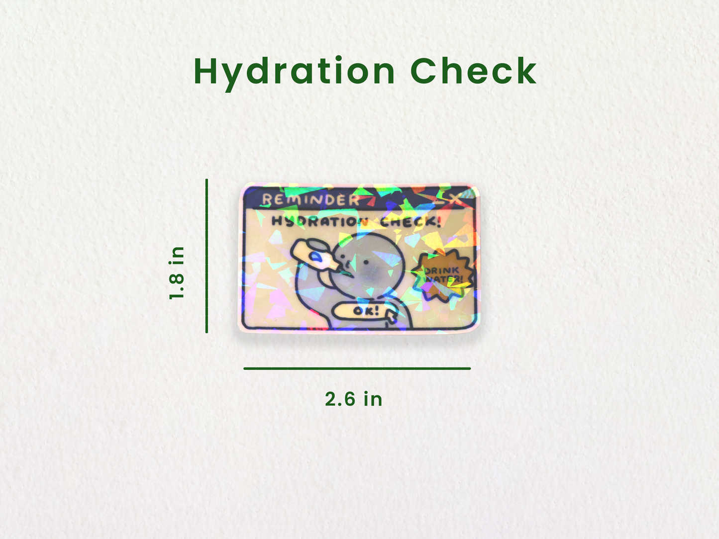 Glowing Blue Guy "Hydration Check" Sticker (Glow-in-the-dark)