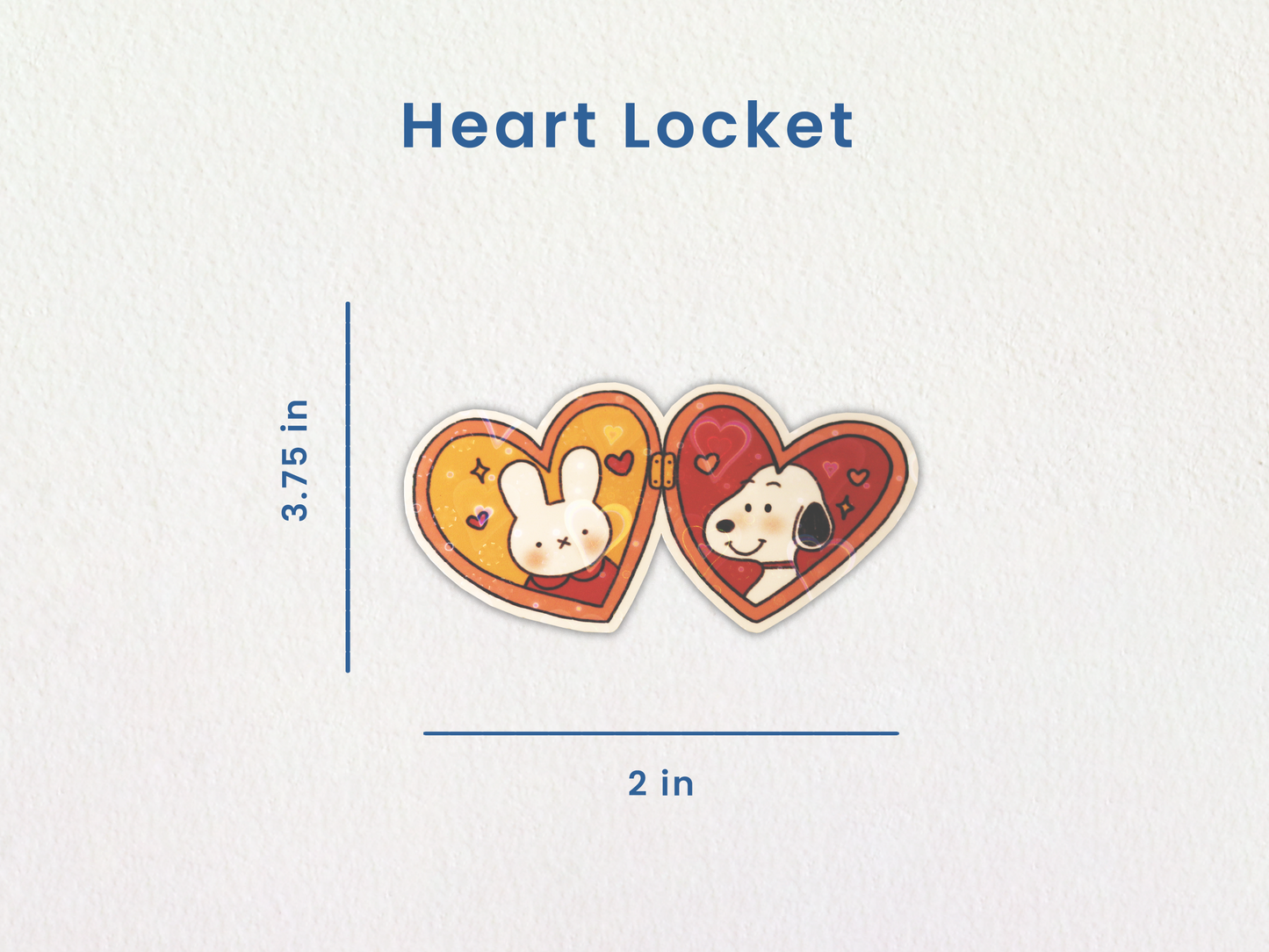 Miffy & Snoopy Heart Locket Sticker